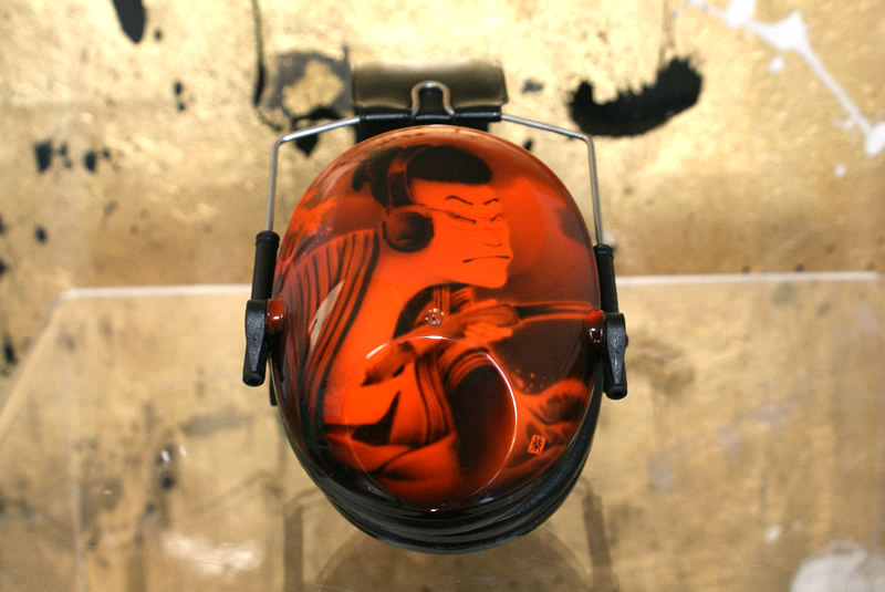 クレー射撃用イヤーマフ 浮世絵風 ペイント　