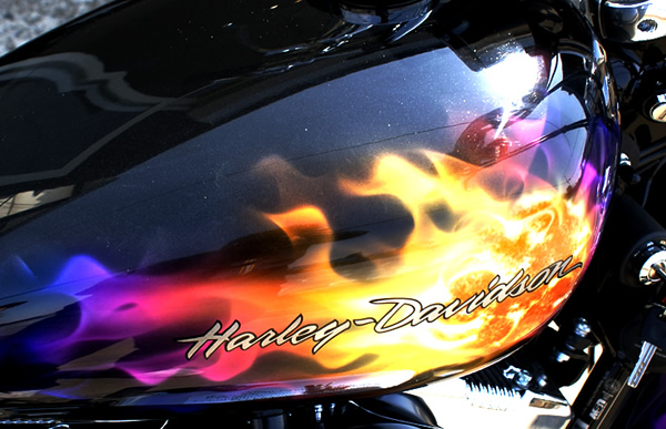 XL1200Cにリアルフレイムスのカスタムペイントを施した施工例