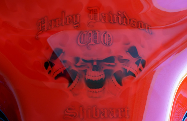 HARLEY DAVIDSONFXDF ダイナ・ファットボブ‎にリアルフレイムスをカスタムペイントした施工例