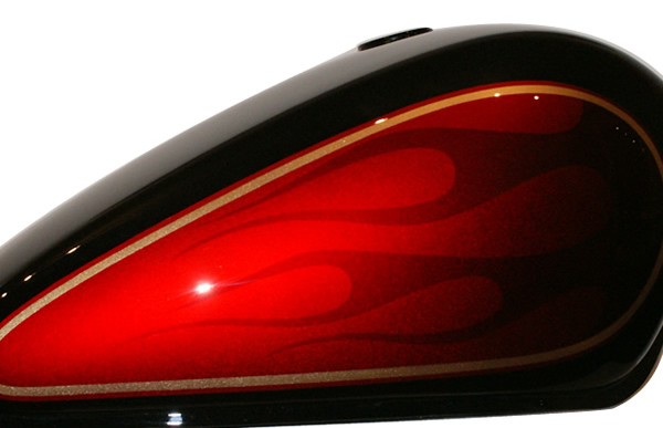 　HONDA VTX1800C 2003にエアーブラシによるカスタムペイントの施工例