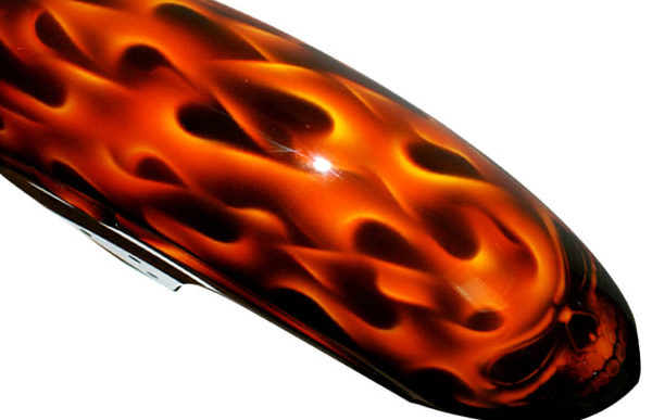 YAMAHA STRYKERにエアーブラシによるカスタムペイントの施工例　