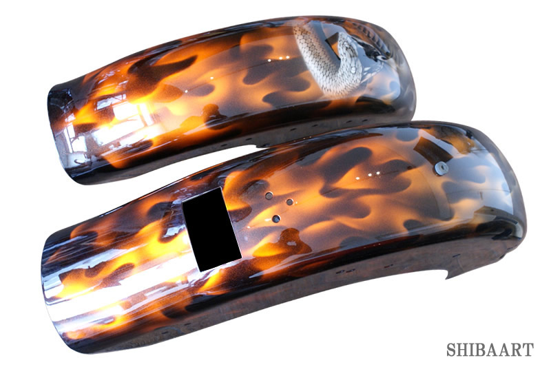   HARLEY DAVIDSON リアルフレイムス　メタリックシルバー+キャンディーオレンジ　スカルデザイン　　　　