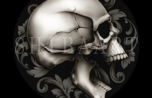 SHIBAARTリアルフレイムス　スカルデザイン　エアーブラシの施工例　　