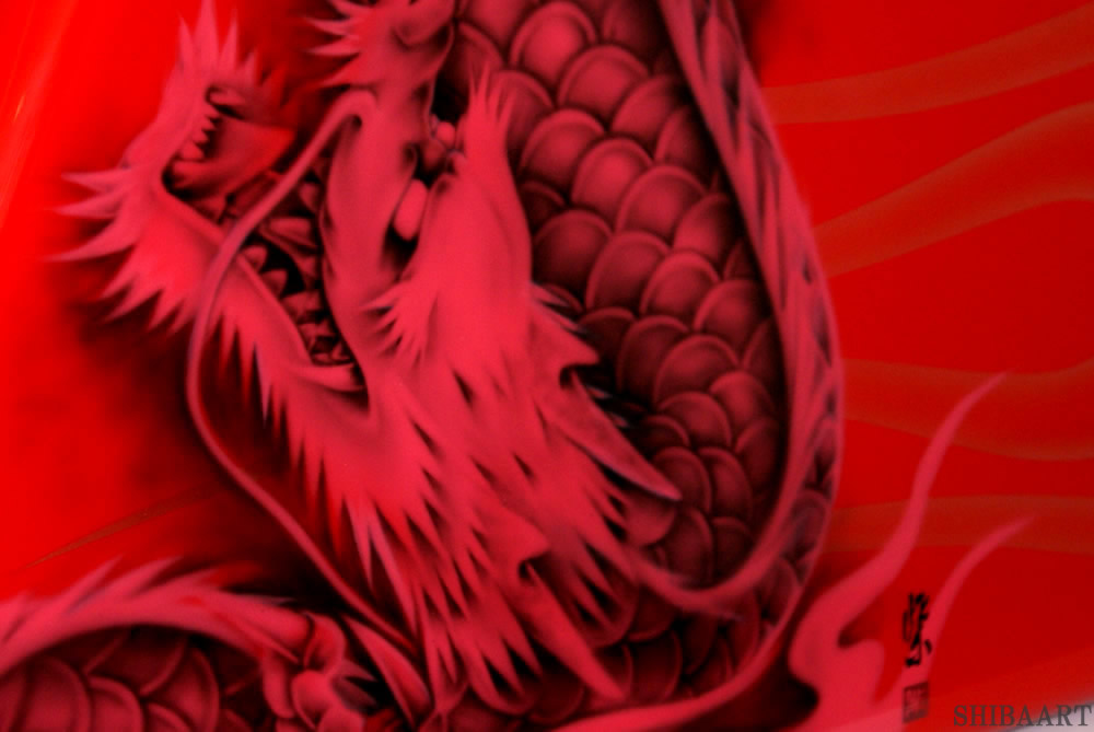   龍図　モノトーンレッド　　　