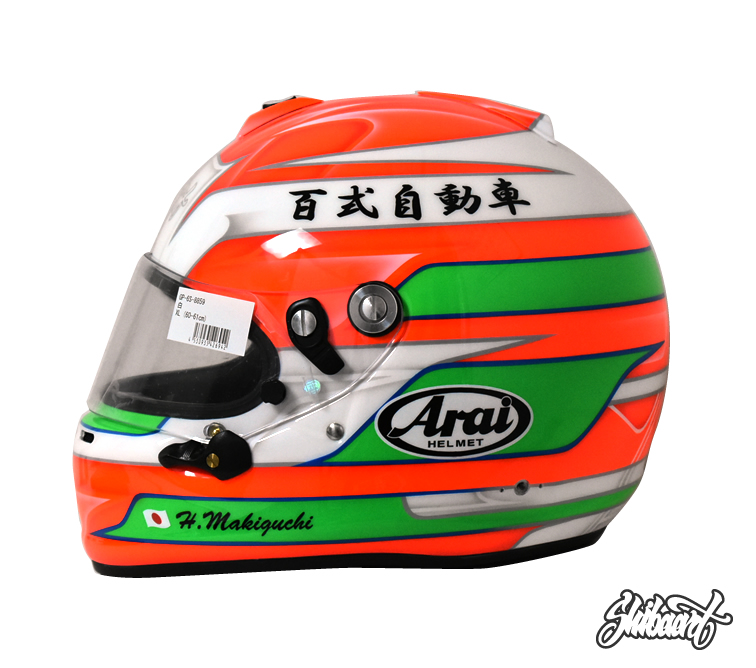 　ARAI GP HELMET百式自動車 　蛍光色　グラフィックペイント） SHIBAART