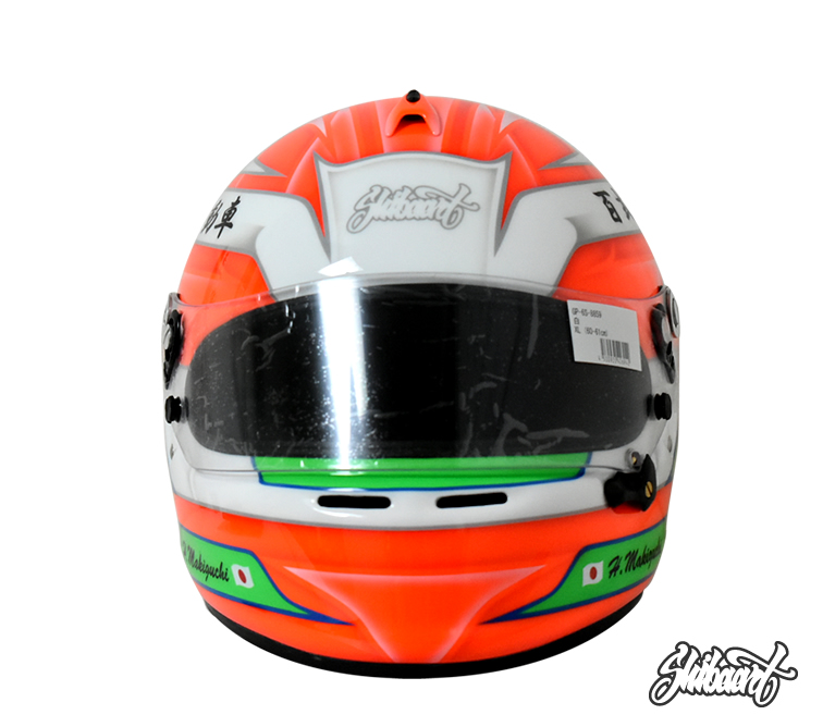 　ARAI GP HELMET百式自動車 　蛍光色　グラフィックペイント　SHIBAART