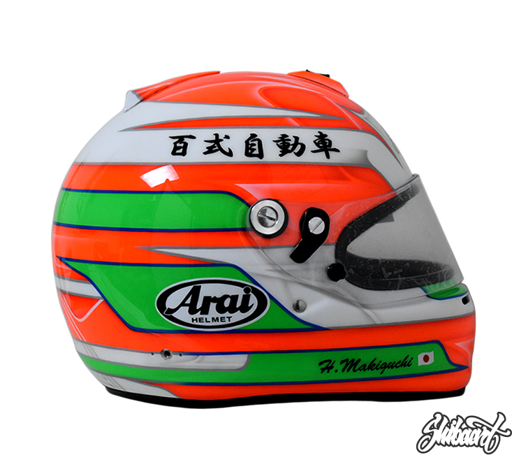 　ARAI GP HELMET百式自動車 　蛍光色　グラフィックペイント　
