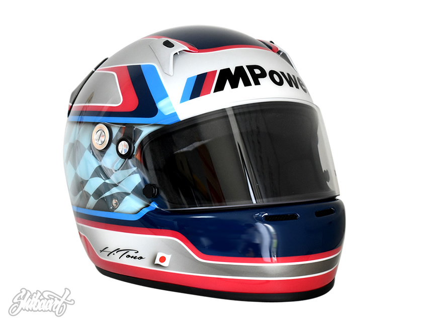 　ARAI GP HELMETグラフィックライン（ＢＭＷ　トリコロールカラーデザイン）　SHIBAART