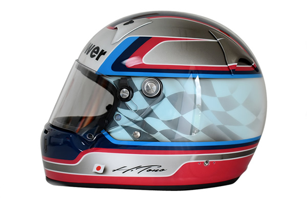 チェッカーフラッグ,（ＢＭＷ　トリコロールカラーデザイン） ヘルメットカスタムペイントの施工例