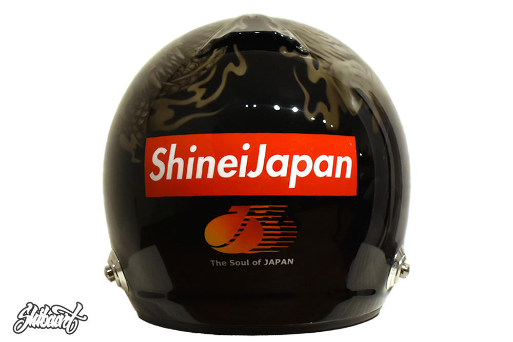 　ARAI GP チェッカーフラッグ,龍図虎図,ブラッククリア仕上げ　