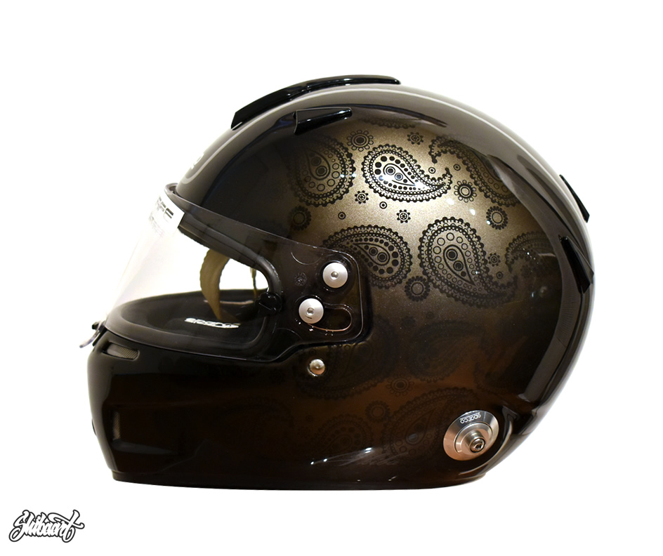 　SPARCO　AIR KF-7W カーボン カート用　イズリーパターン,　ブラッククリアーグラデーション仕上げ SHIBAART