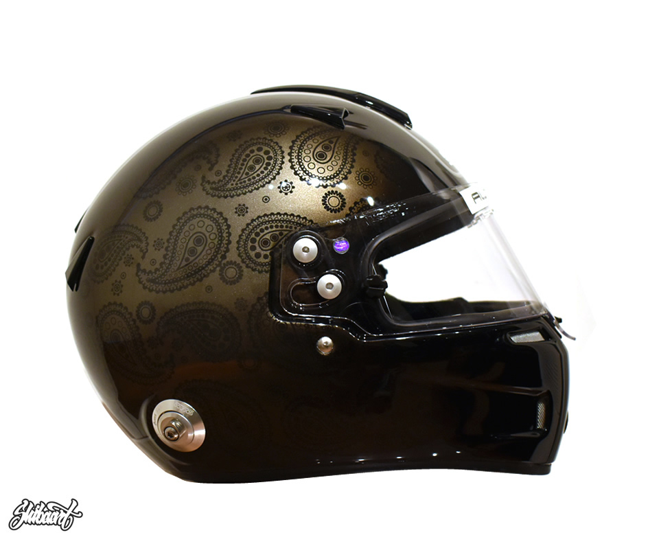 　　SPARCO　AIR KF-7W カーボン カート用　イズリーパターン,　ブラッククリアーグラデーション仕上げトSHIBAART