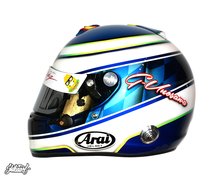 　ARAI GP HELMETチェッカーパターン,　グラフィックライングラデーション SHIBAART