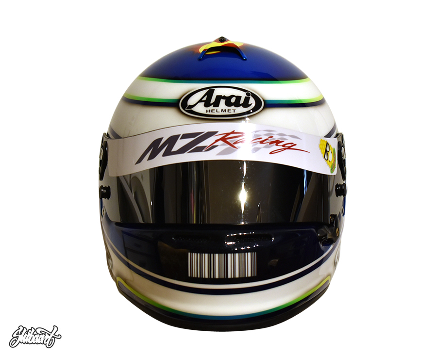　ARAI GP HELMETチェッカーパターン,　グラフィックライングラデーションSHIBAART