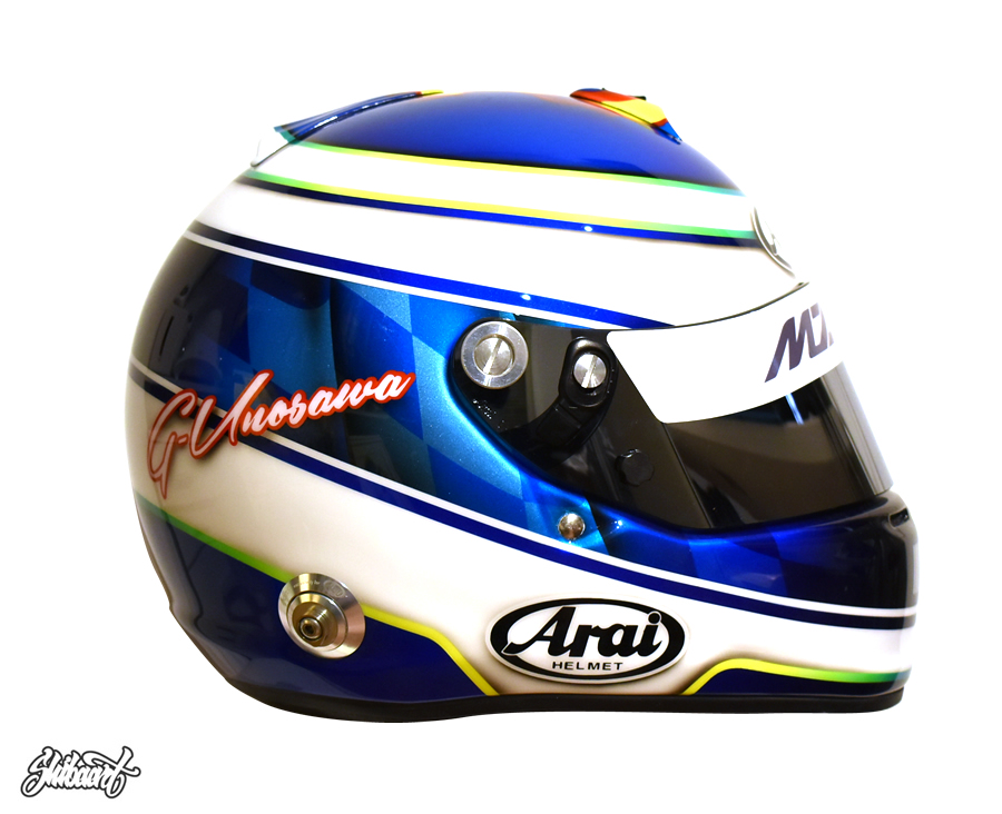 　ARAI GP HELMETチェッカーパターン,　グラフィックライングラデーション