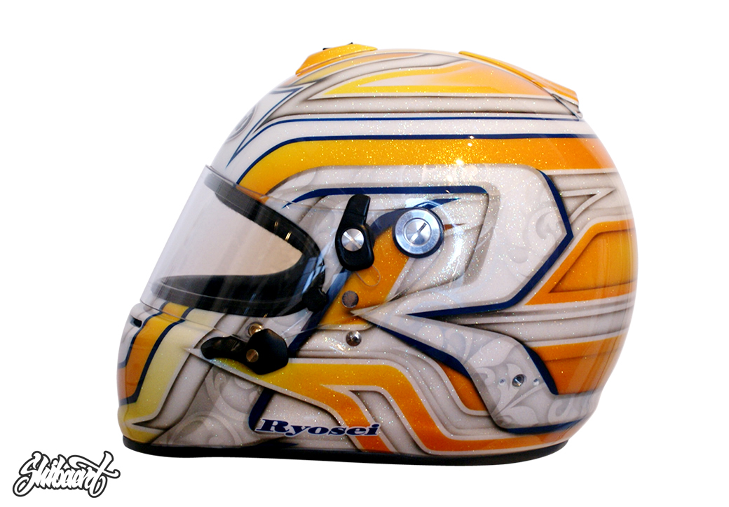 　ARAI GP HELMETチェッカーパターン,　グラフィックライングラデーション SHIBAART