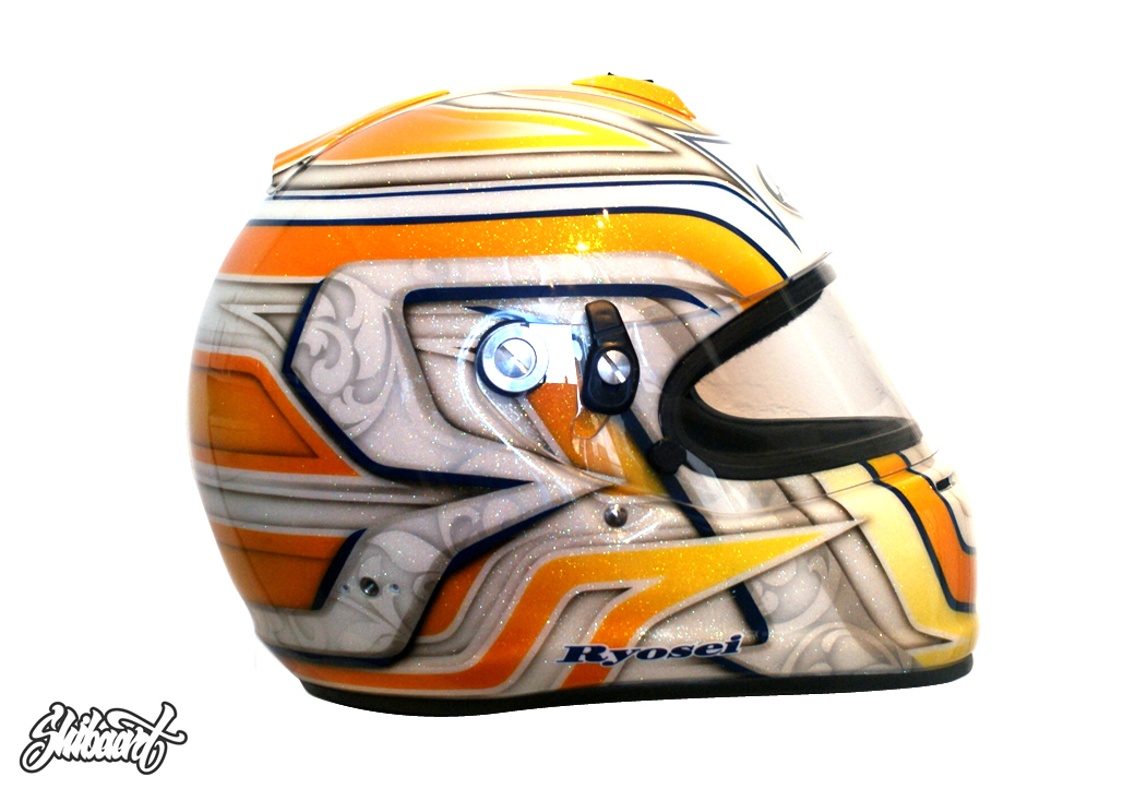 　ARAI GP HELMETチェッカーパターン,　グラフィックライングラデーション