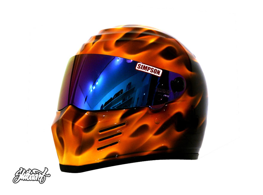 リアルフレイムス　オレンジイエロー   HELMET カスタムペイント