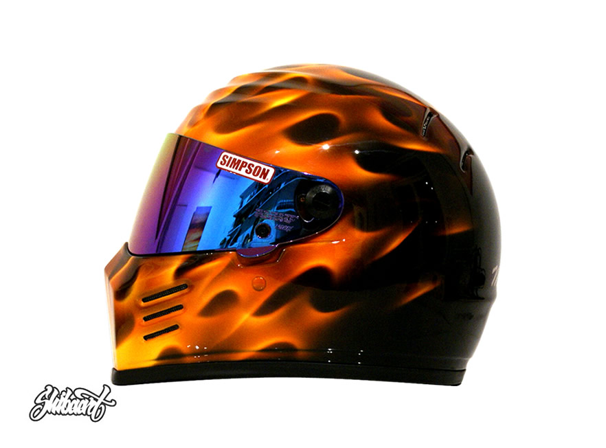 リアルフレイムス　オレンジイエロー   HELMET カスタムペイント