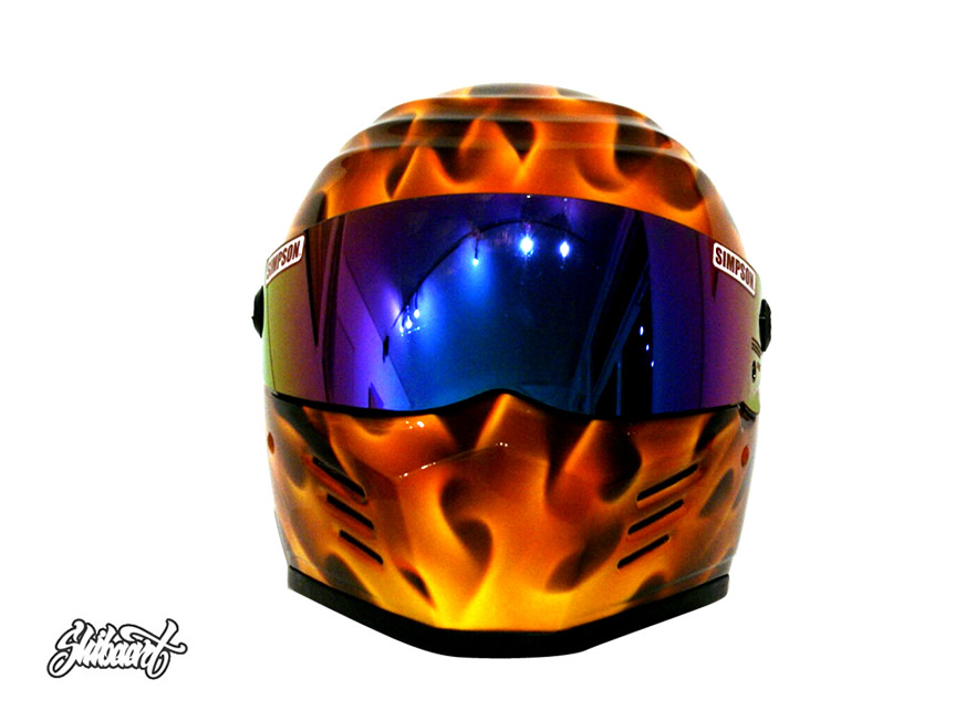 リアルフレイムス　オレンジイエロー  HELMET カスタムペイント