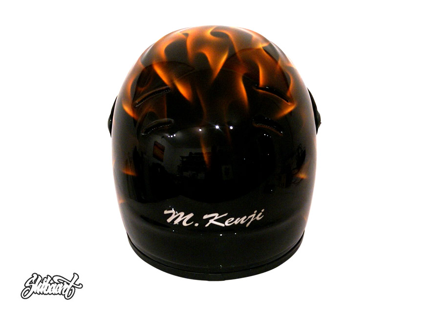 リアルフレイムス　オレンジイエロー  HELMET カスタムペイント