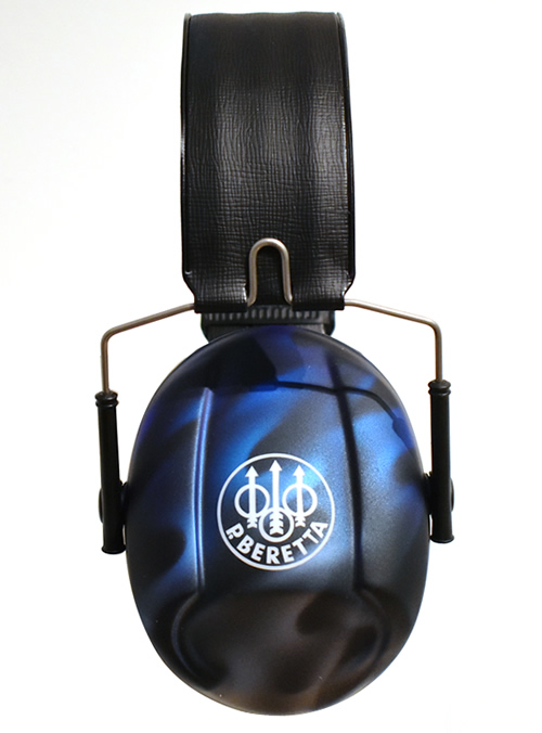 クレー射撃用イヤーマフ ペイントリアルフレイムスメタリックシルバー＆ロゴマット仕上げ　