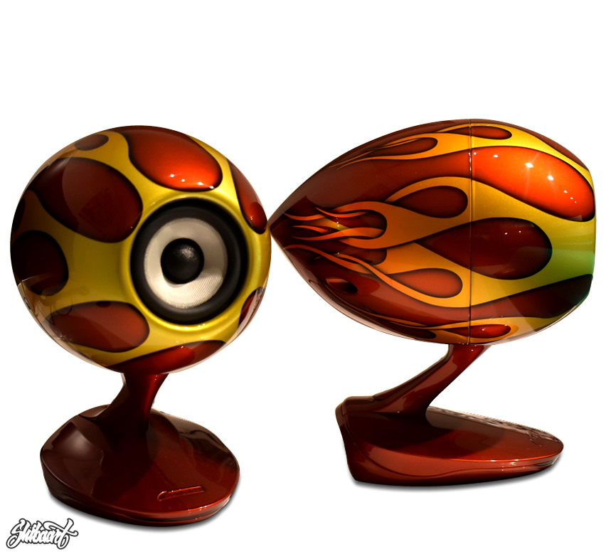 TD-M1　（ワイヤレススピーカーシステム）ファイヤーパターン　キャンディーカラーグラフィック　