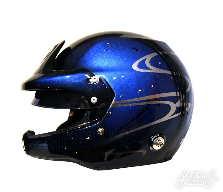 ラリードライバー川名賢氏 和柄デザインペイント HELMETS カスタムペイント