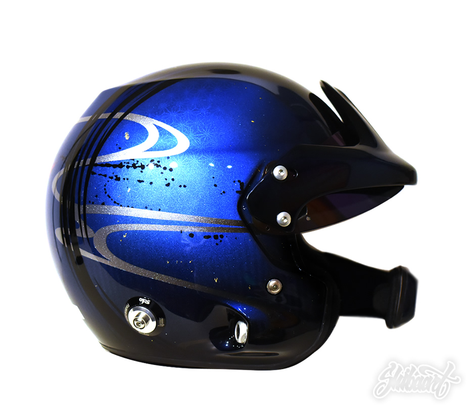 ラリードライバー川名賢氏 和柄デザインペイント HELMETS カスタムペイント
