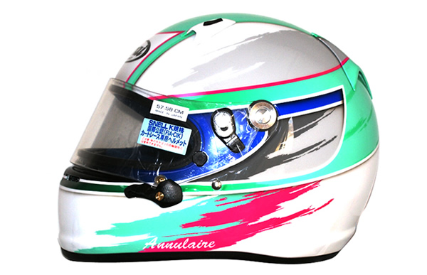 毛筆グラッフィック レーシングヘルメットカスタムペイントの施工例