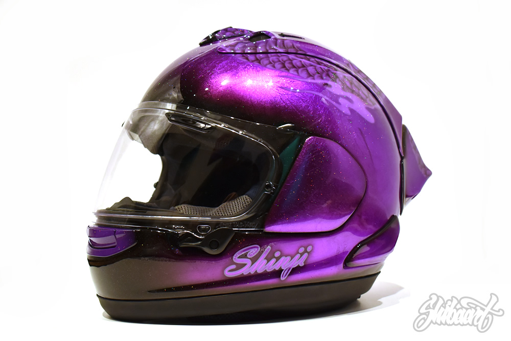 ARAI　RX-7Xヘルメット　銀箔ベース＋キャンディーパープル