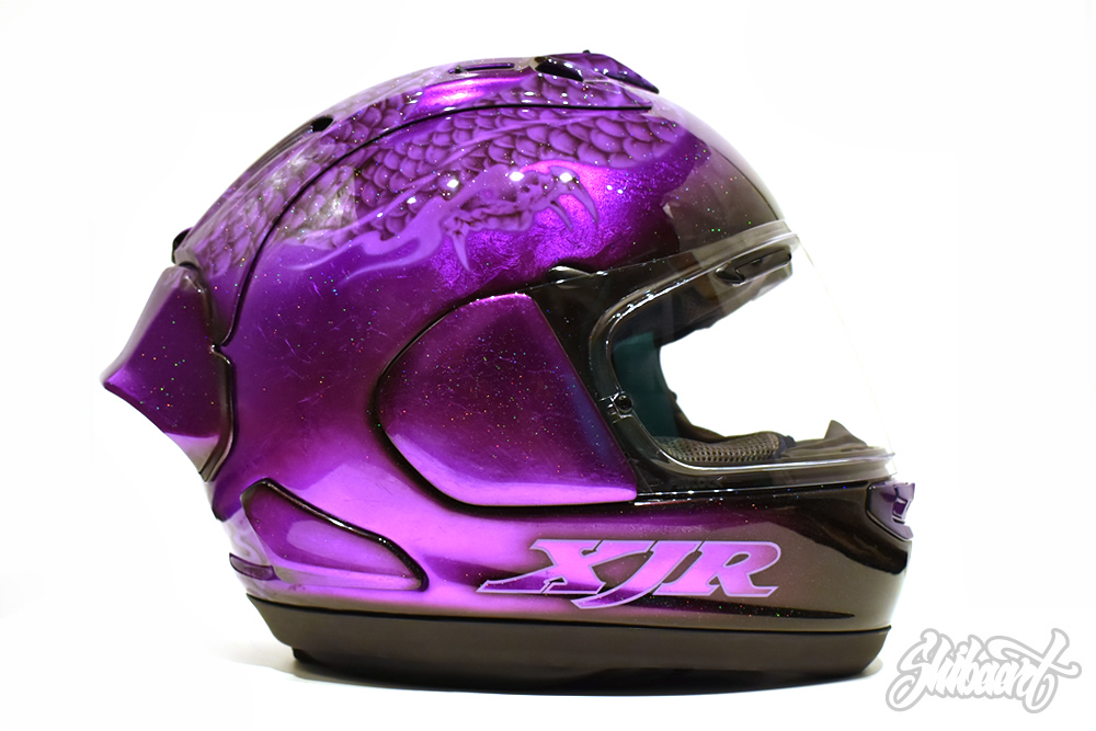 ARAI　RX-7Xヘルメット　銀箔ベース＋キャンディーパープル