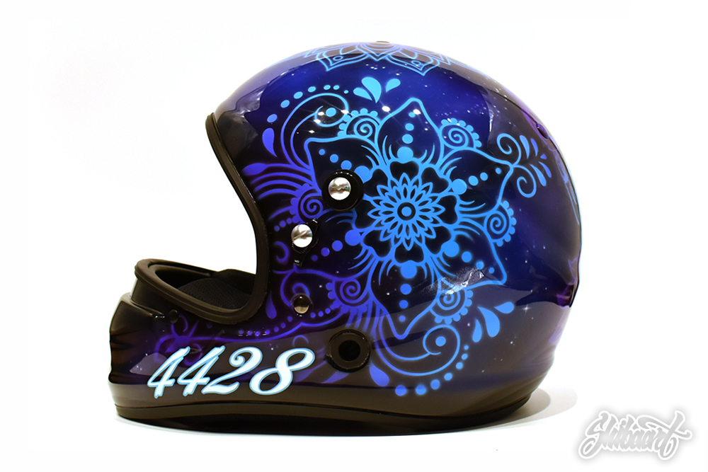 RAI競艇用 HELMET ヘルメットペイント 有賀　達也選手　マンダラデザイン