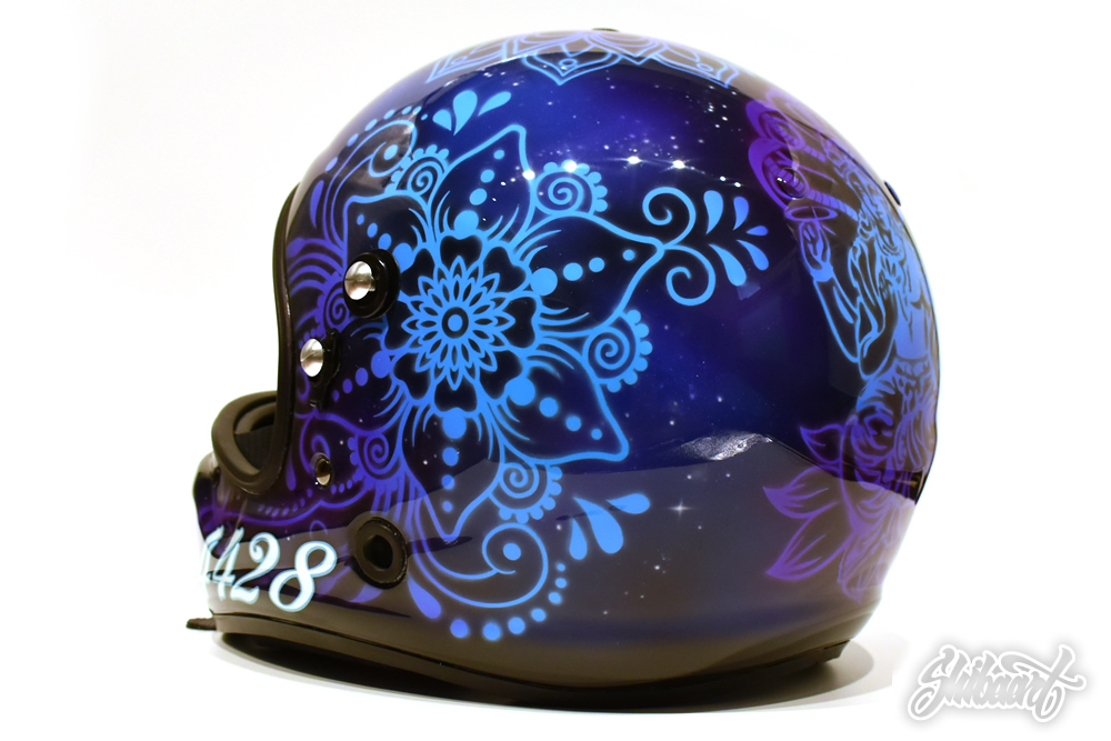 RAI競艇用 HELMET ヘルメットペイント 有賀　達也選手　マンダラデザイン