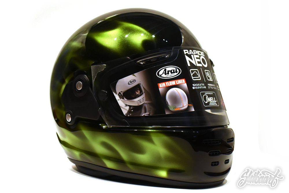 HELMET RAPIDE-NEO　リアルフレイムス シルバーライムグリーン