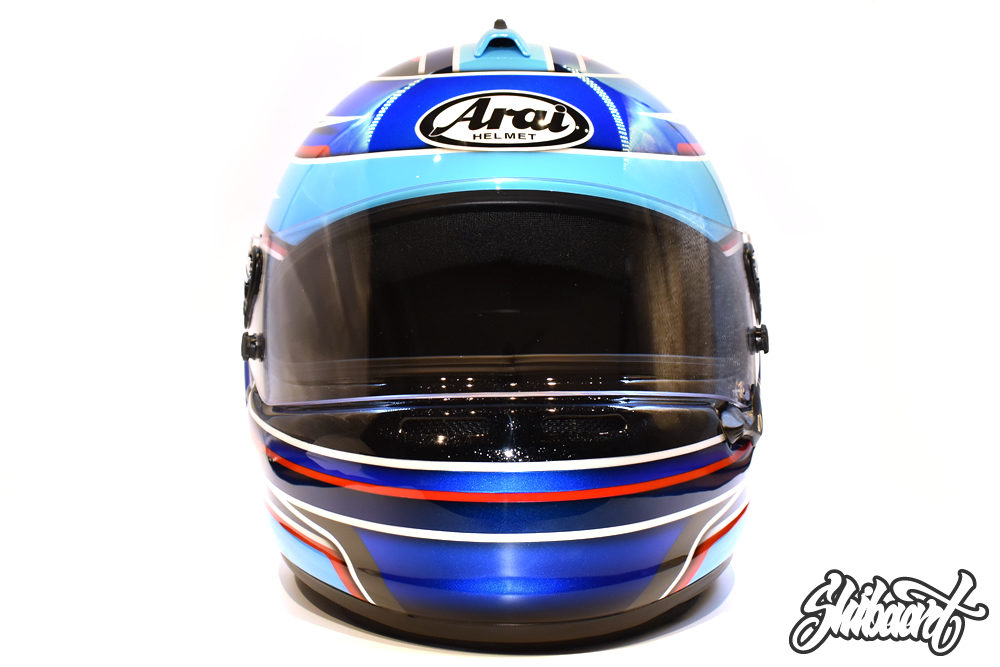 　ARAI GP6 キャンディーコバルトブルーベース グラフィックライン