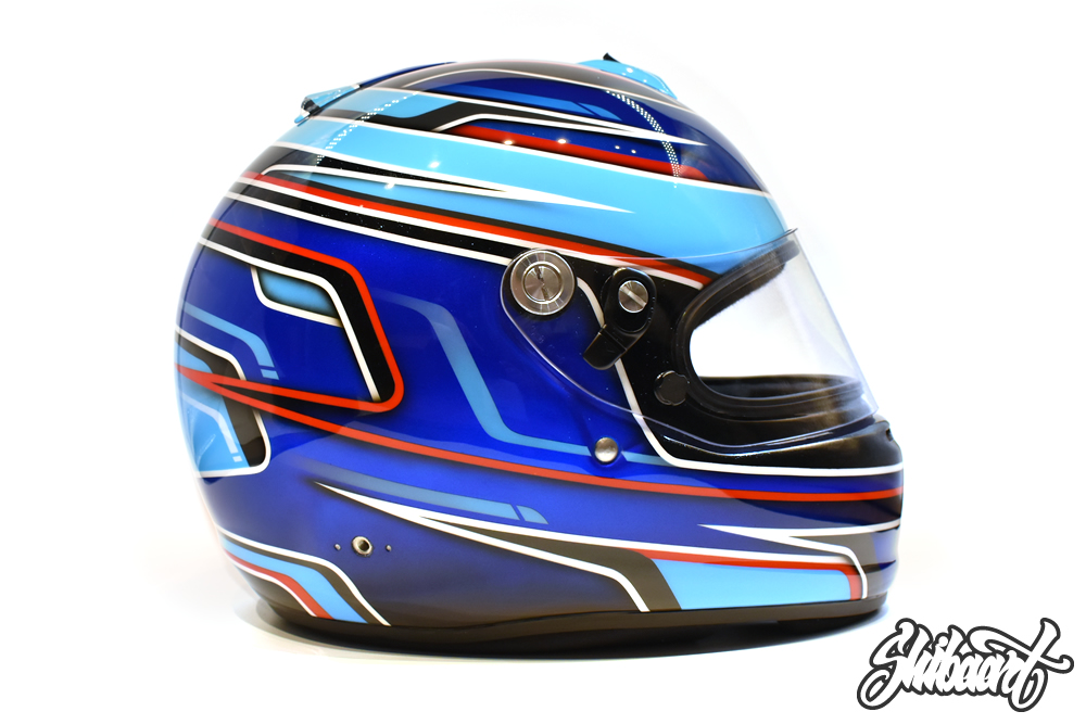 　ARAI GP6 キャンディーコバルトブルーベース グラフィックライン