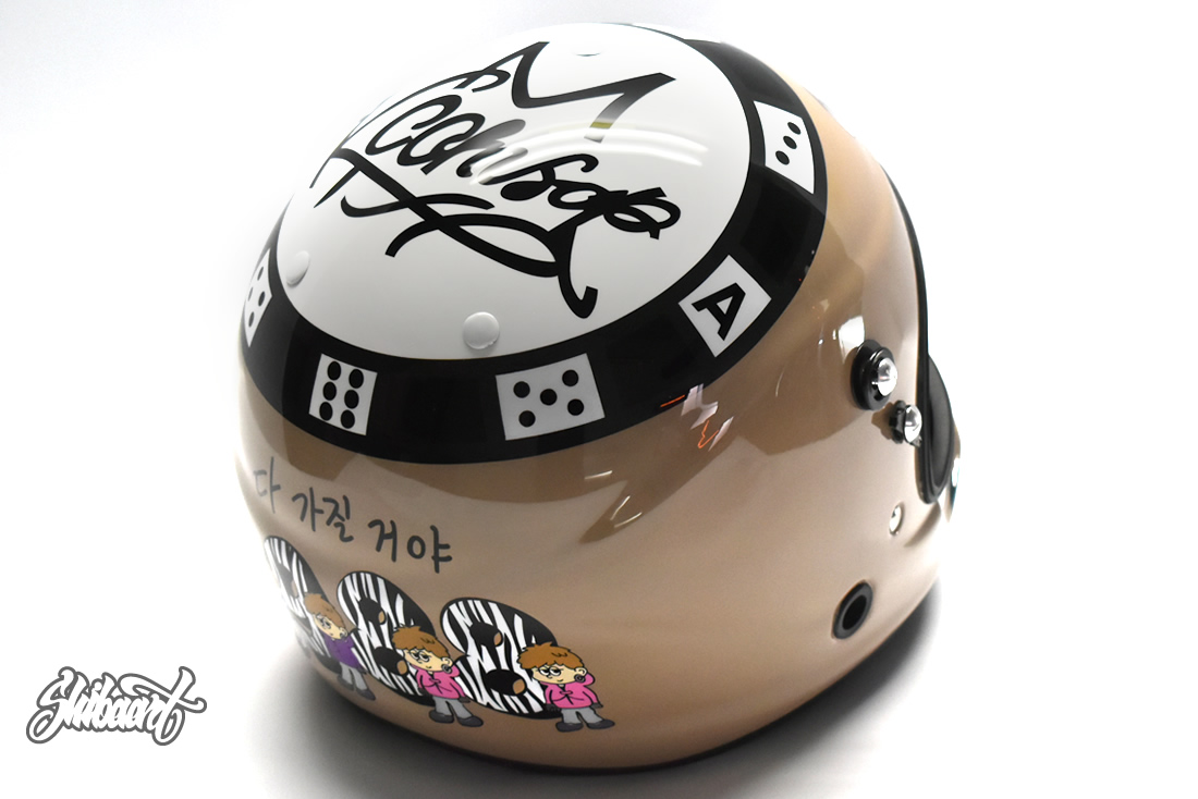 RAI競艇用 HELMET ヘルメットペイント ボボートレーサー　牟田奨太選手　＃49885