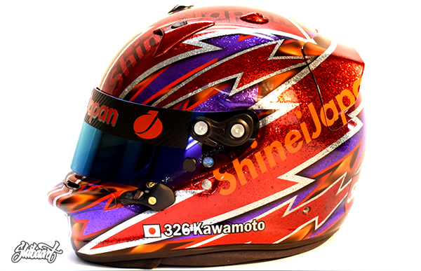  レース用ヘルメットキャンディー カスタムペイントの施工例