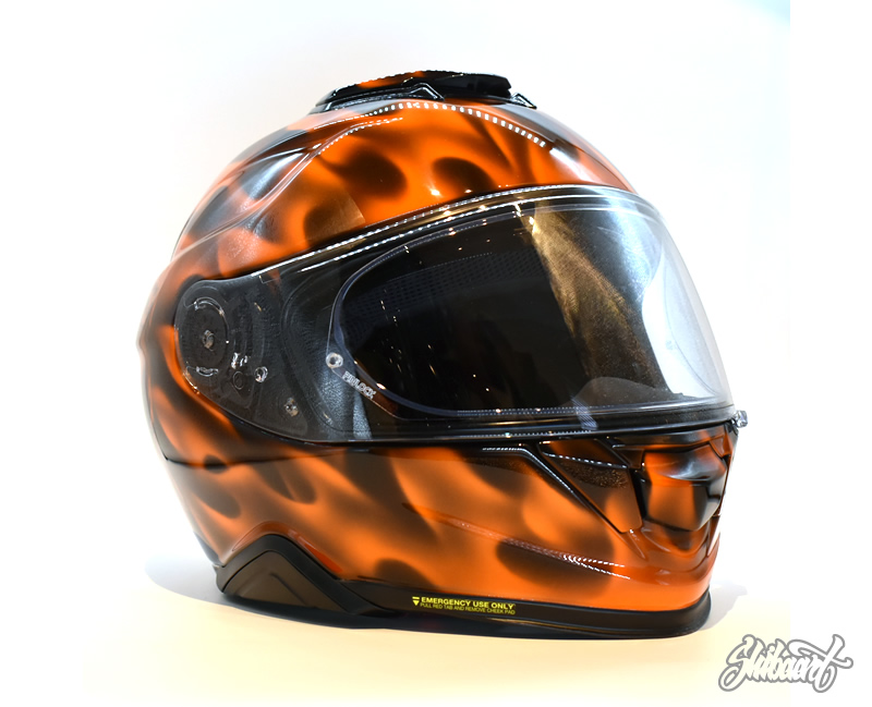 リアルフレイムス　オレンジ   HELMET カスタムペイント