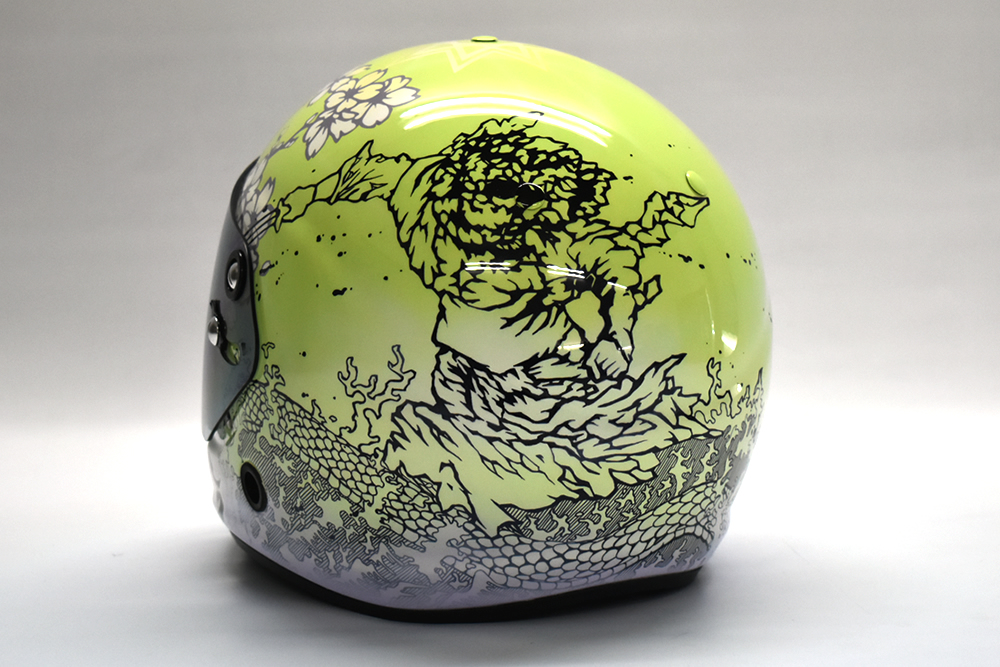 ARAI競艇用 HELMET ヘルメットペイントの施工例 ボートレーサー　金田幸子選手　＃4065