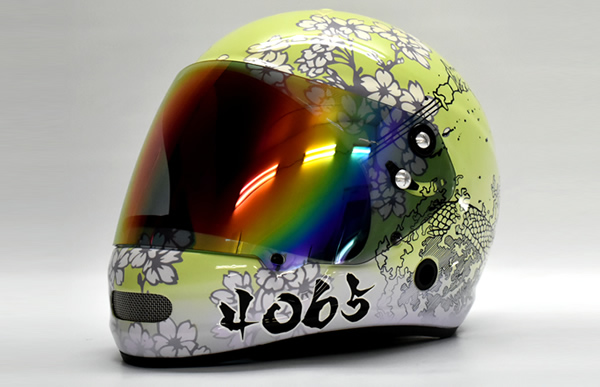 金田幸子選手  ヘルメットカスタムペイントの施工例