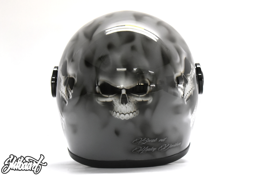リアルフレイムス SHIBAARTオリジナルスカルデザイン   ヘルメット カスタムペイント