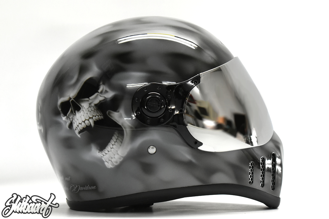 リアルフレイムス SHIBAARTオリジナルスカルデザイン   ヘルメット カスタムペイント