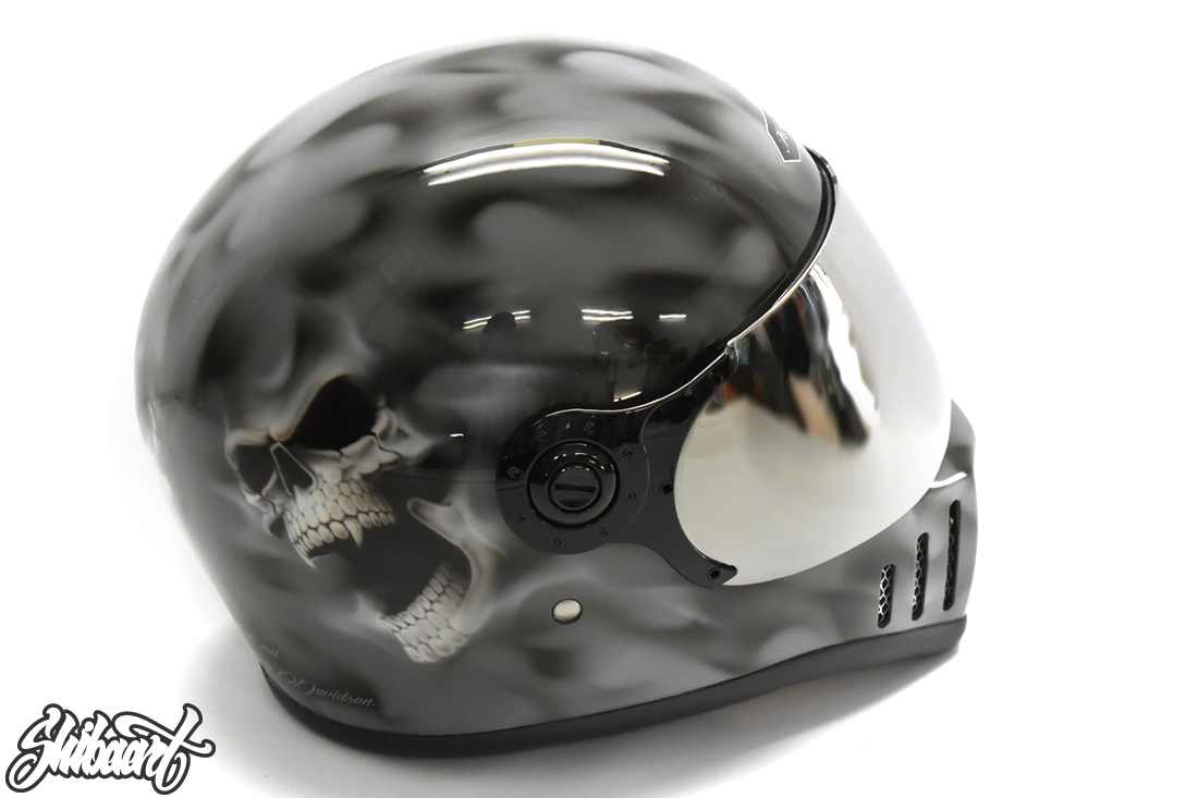 リアルフレイムス SHIBAARTオリジナルスカルデザイン   ヘルメット カスタムペイント