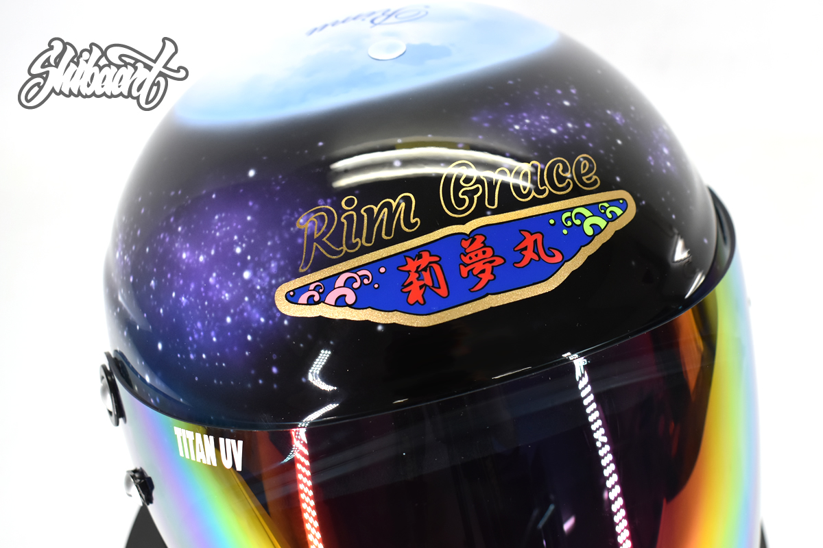 SHIBAARTによる、ARAI製競艇用（ボートレース）ヘルメットのカスタムペイント事例です