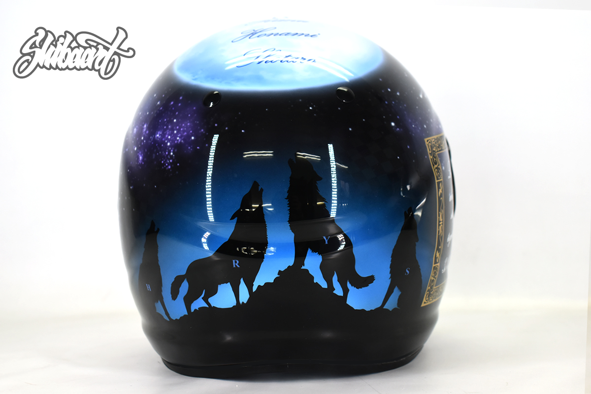 SHIBAARTによる、ARAI製競艇用（ボートレース）ヘルメットのカスタムペイント事例です