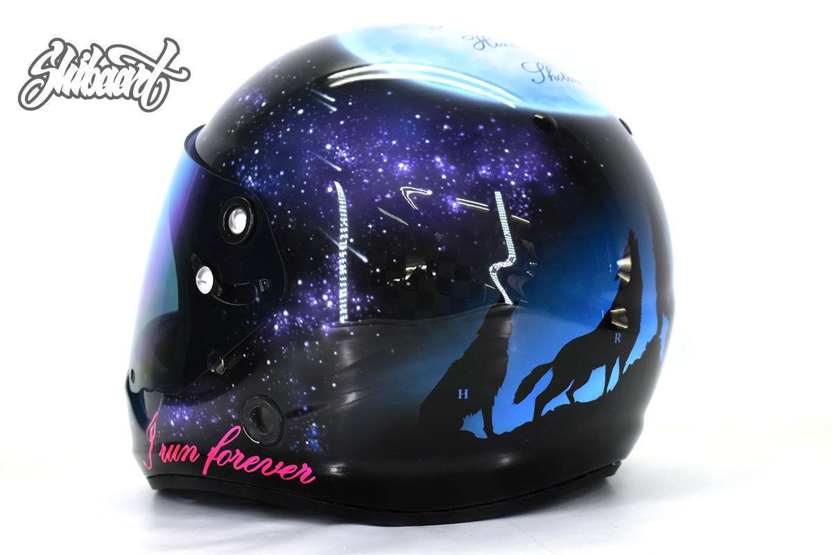 SHIBAARTによる、ARAI製競艇用（ボートレース）ヘルメットのカスタムペイント事例です