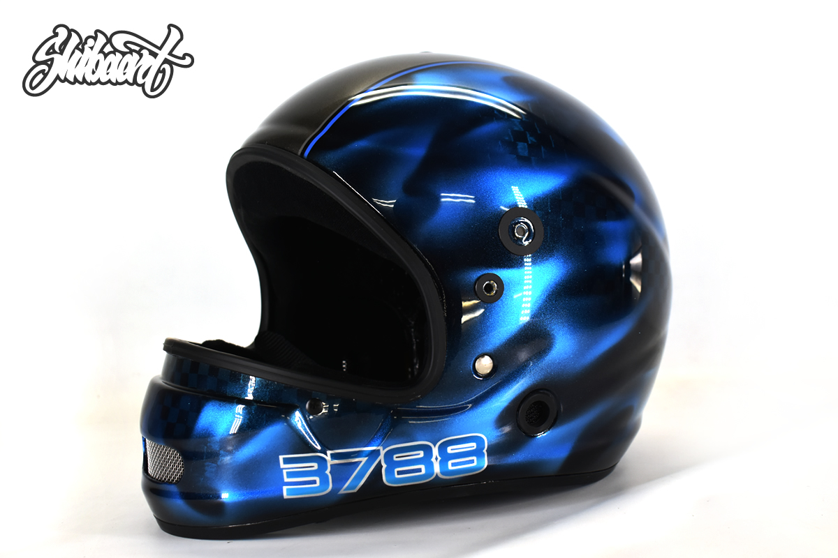 競艇用 HELMET ヘルメットペイント ボートレーサー　一宮　稔弘選手　＃3788