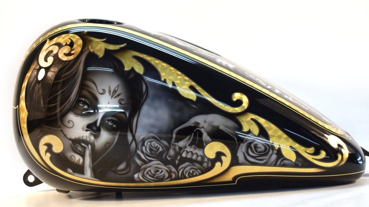  チョロスタイル　ミューラル ゴールドリーフ　スピニング模様